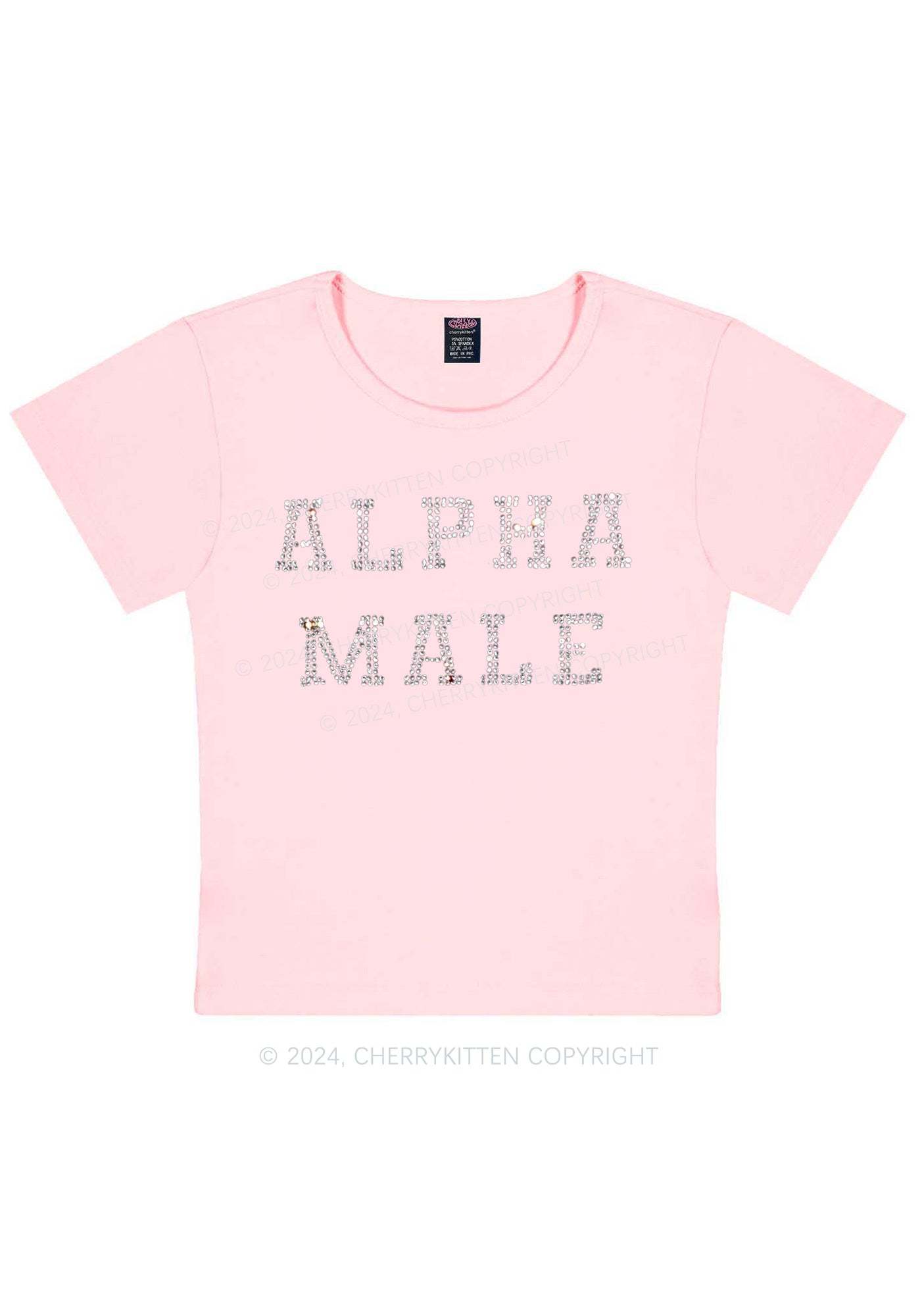 Rhinestone Alpha Male Y2K Baby Tee 