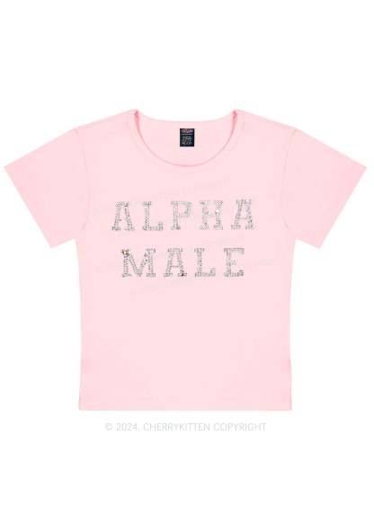 Rhinestone Alpha Male Y2K Baby Tee 
