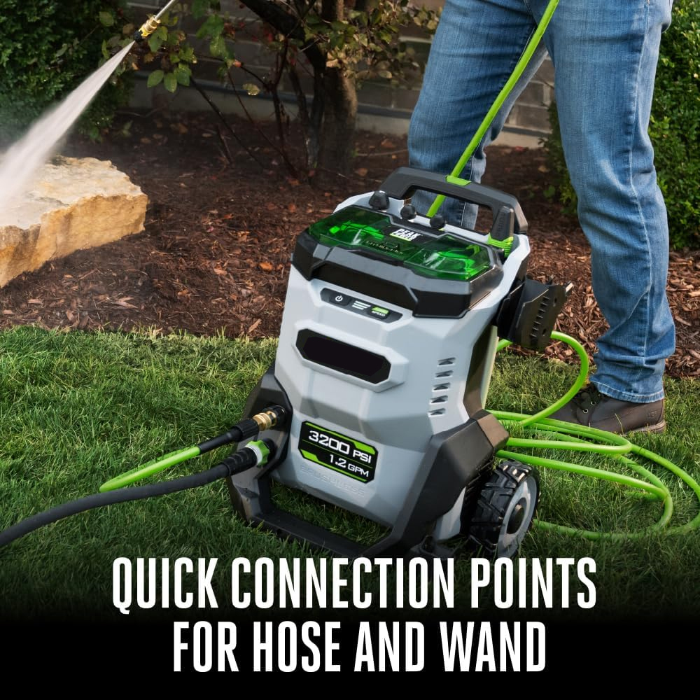 🔥Spring Fresh Sale 🎁Electric Pressure Washer, 3200 PSI Power Washer, Includes (2) 56V 6.0Ah Batteries and Charger - HPW3204-2