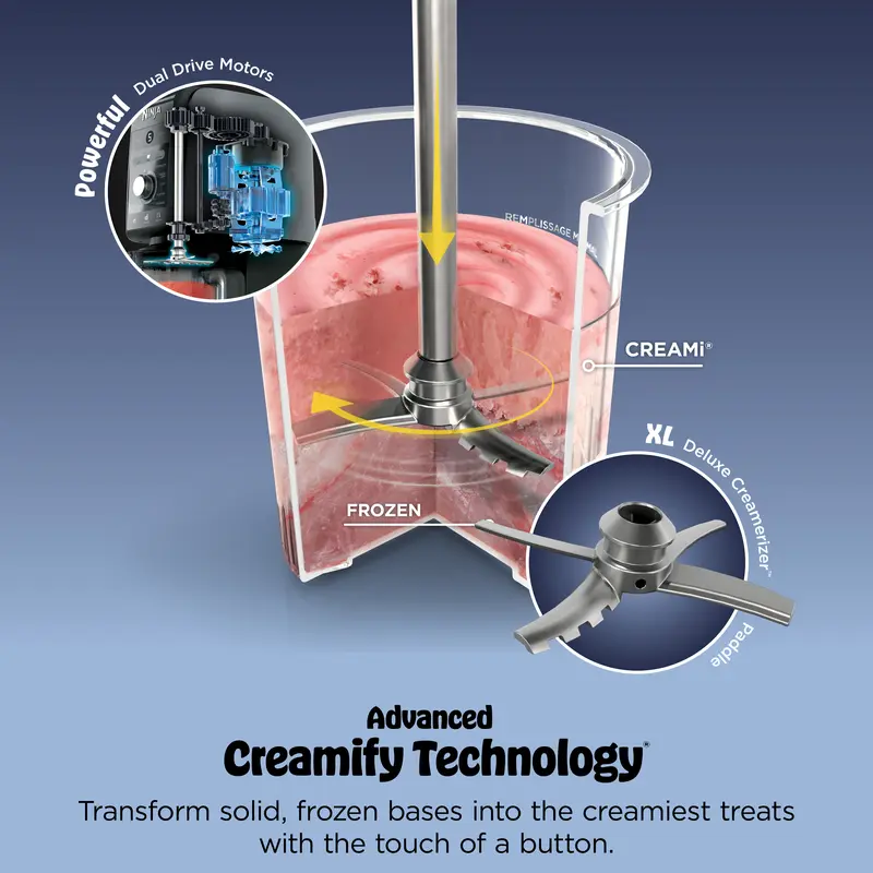 Ninja CREAMi XL Deluxe 11-in-1 Ice Cream and Frozen Treat Maker - NC501