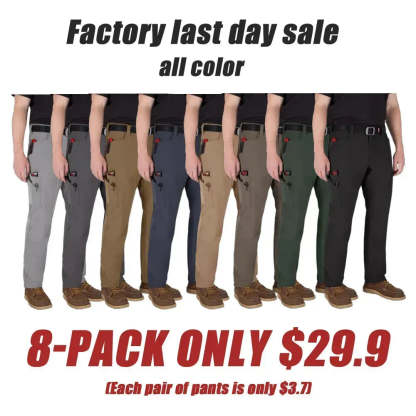 Tume Men's 8-PACK FREEFLEX Tech Work Pants With 7 Pockets