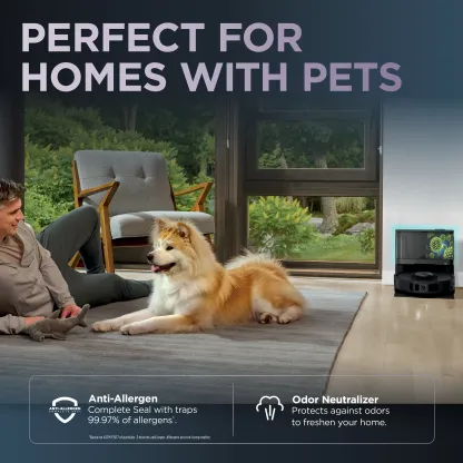 Shark PowerDetect 2-in-1 Robot Vacuum and Mop with NeverTouch Base - RV2820YE