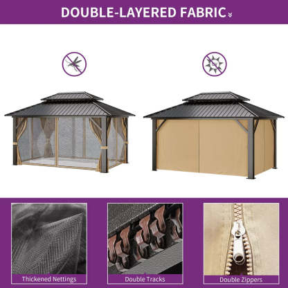 Tume Outdoor Patio Hard Top Gazebo