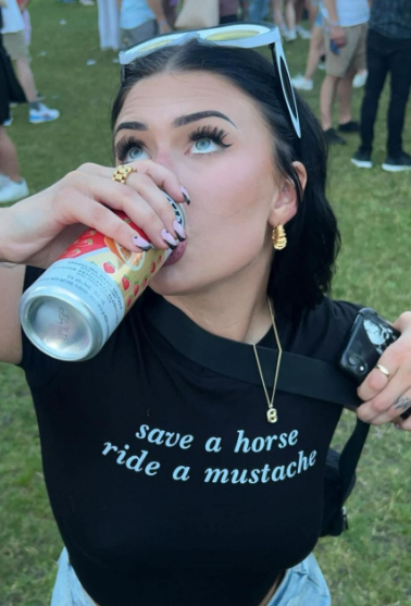 Ride A Mustache Y2K Baby Tee 