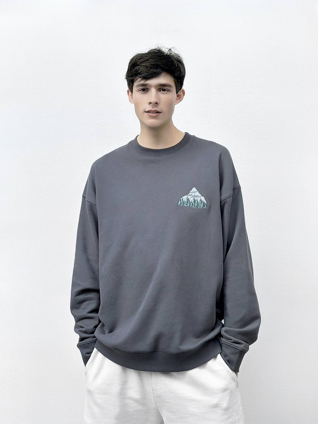 Snow Pinnacle Embroidered Pullover Sweatshirt