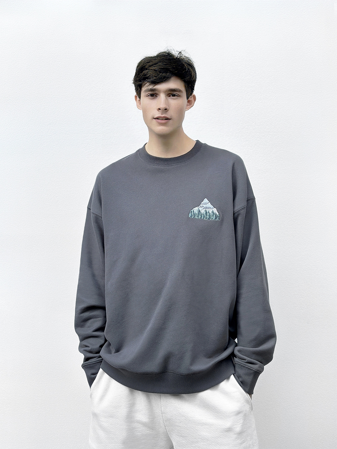 Snow Pinnacle Embroidered Pullover Sweatshirt