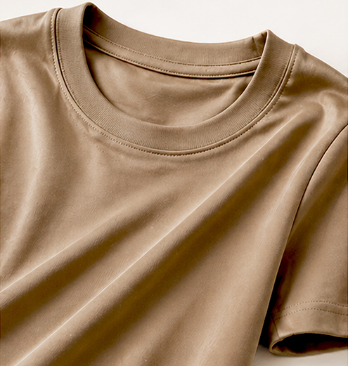 Fitted Organic Stretch Mulberry Silk Tee