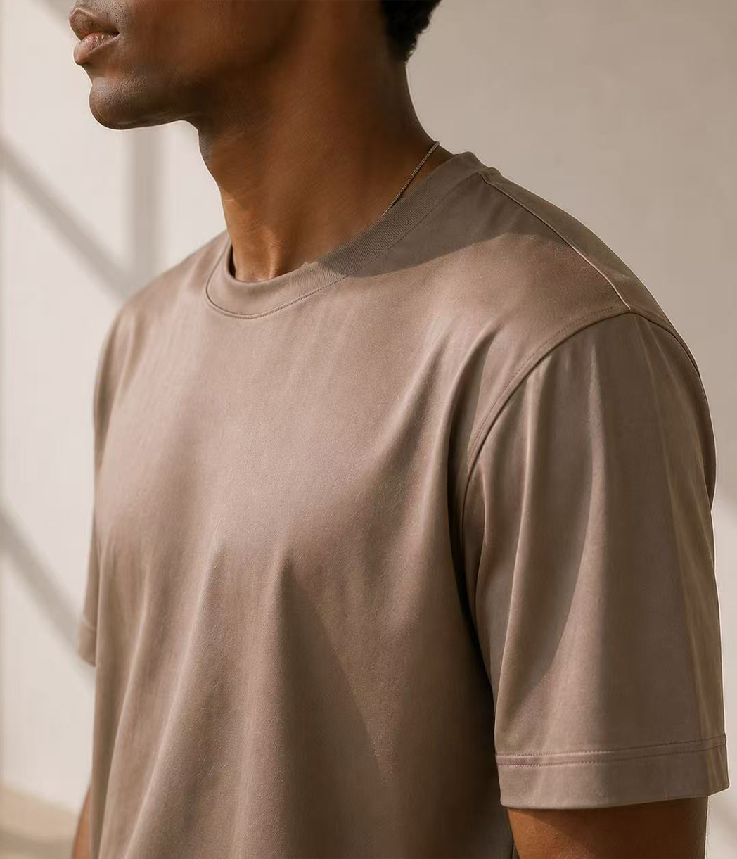 Relaxed Fit Organic Stretch Mulberry Silk Tee