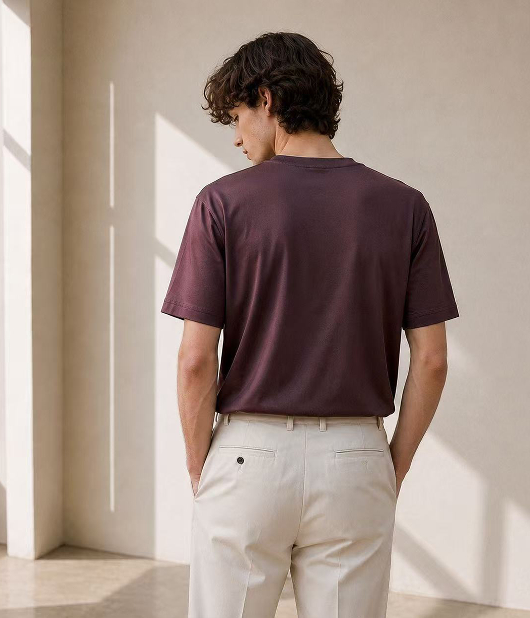 Relaxed Fit Organic Stretch Mulberry Silk Tee