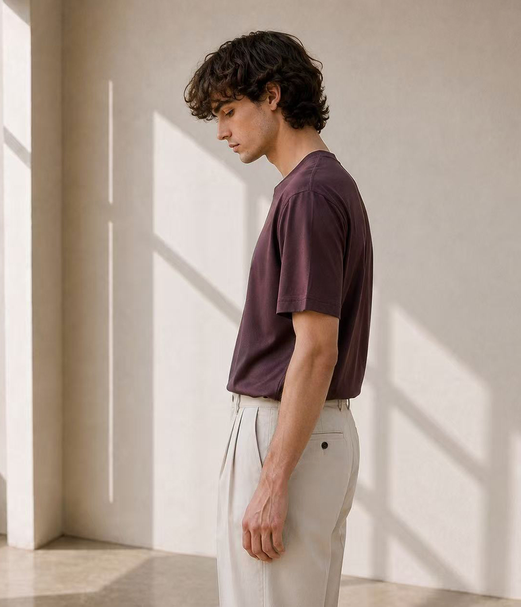 Relaxed Fit Organic Stretch Mulberry Silk Tee