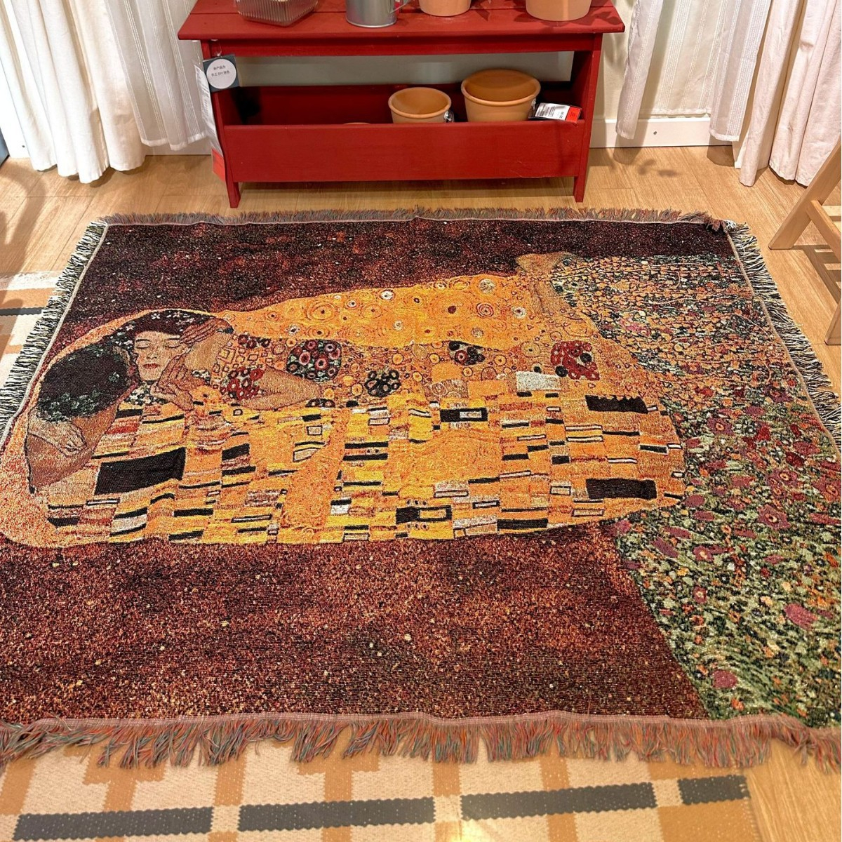 Gustav Klimt - The Kiss Woven Blanket-Size: 51" x 70" (130cm x 178cm)