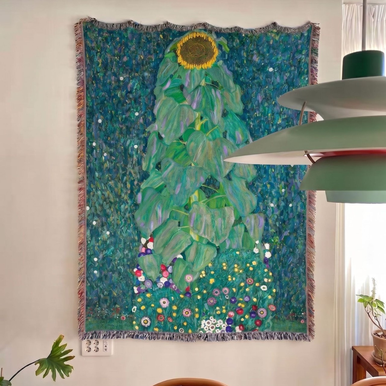 Gustav Klimt Sunflower Woven Blanket -Size: 51" x 62" (130cm x 160cm)