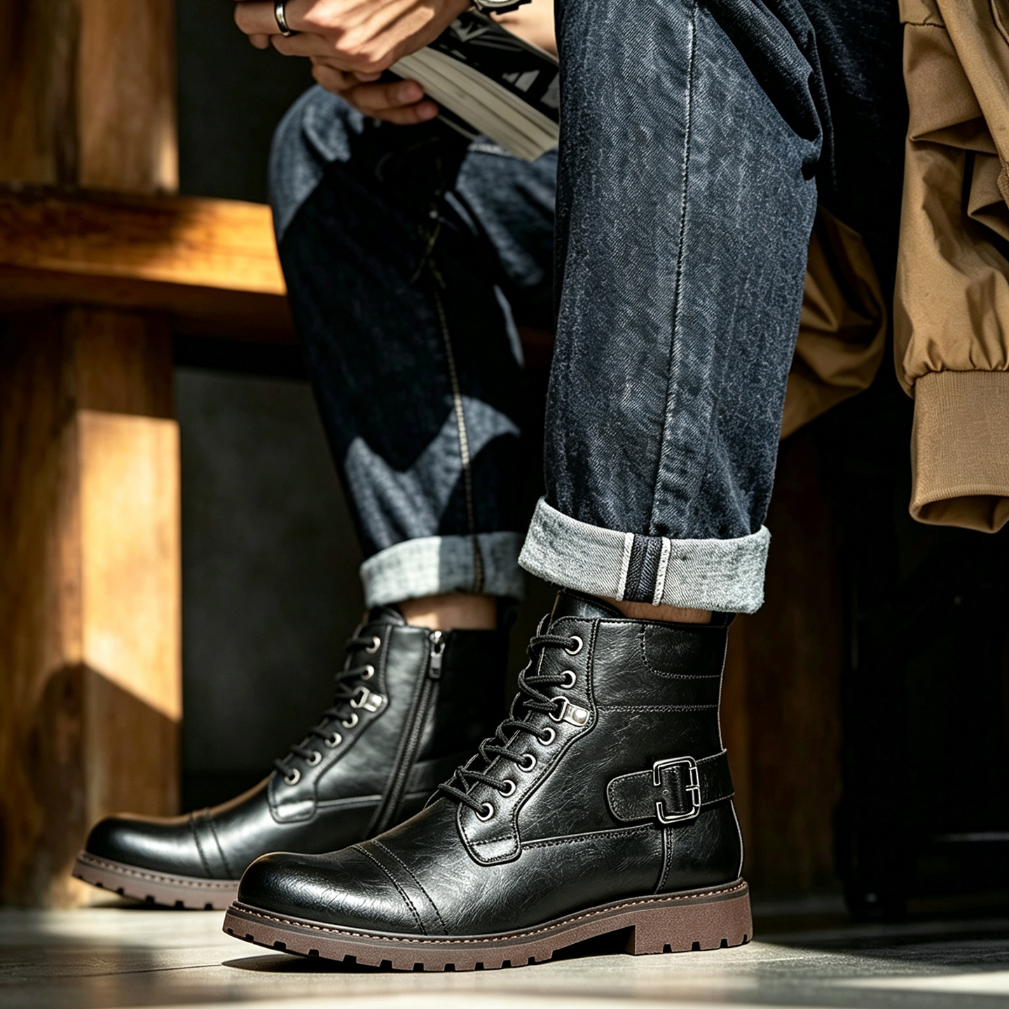 Men's Side Zipper  Classic Leather Boots