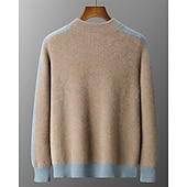 Merinowollen Full-Zip Sweater Two-Tone - Camel