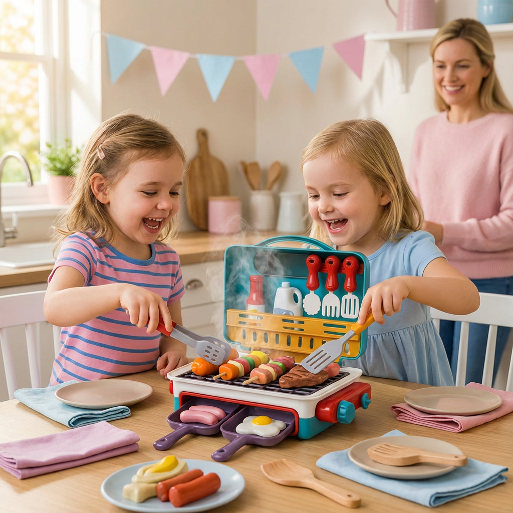 My First BBQ Grill – Kids' Play Kitchen with Real Steam Effect & Color-Changing Food