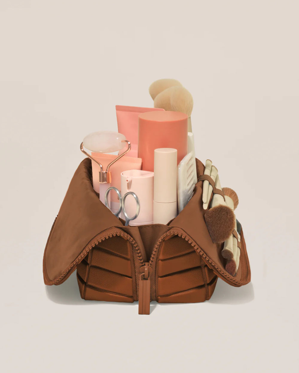 The brown Blue travel vanity case