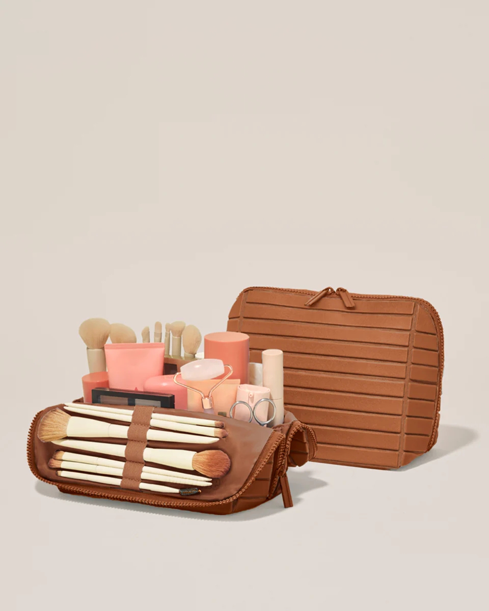 The brown Blue travel vanity case