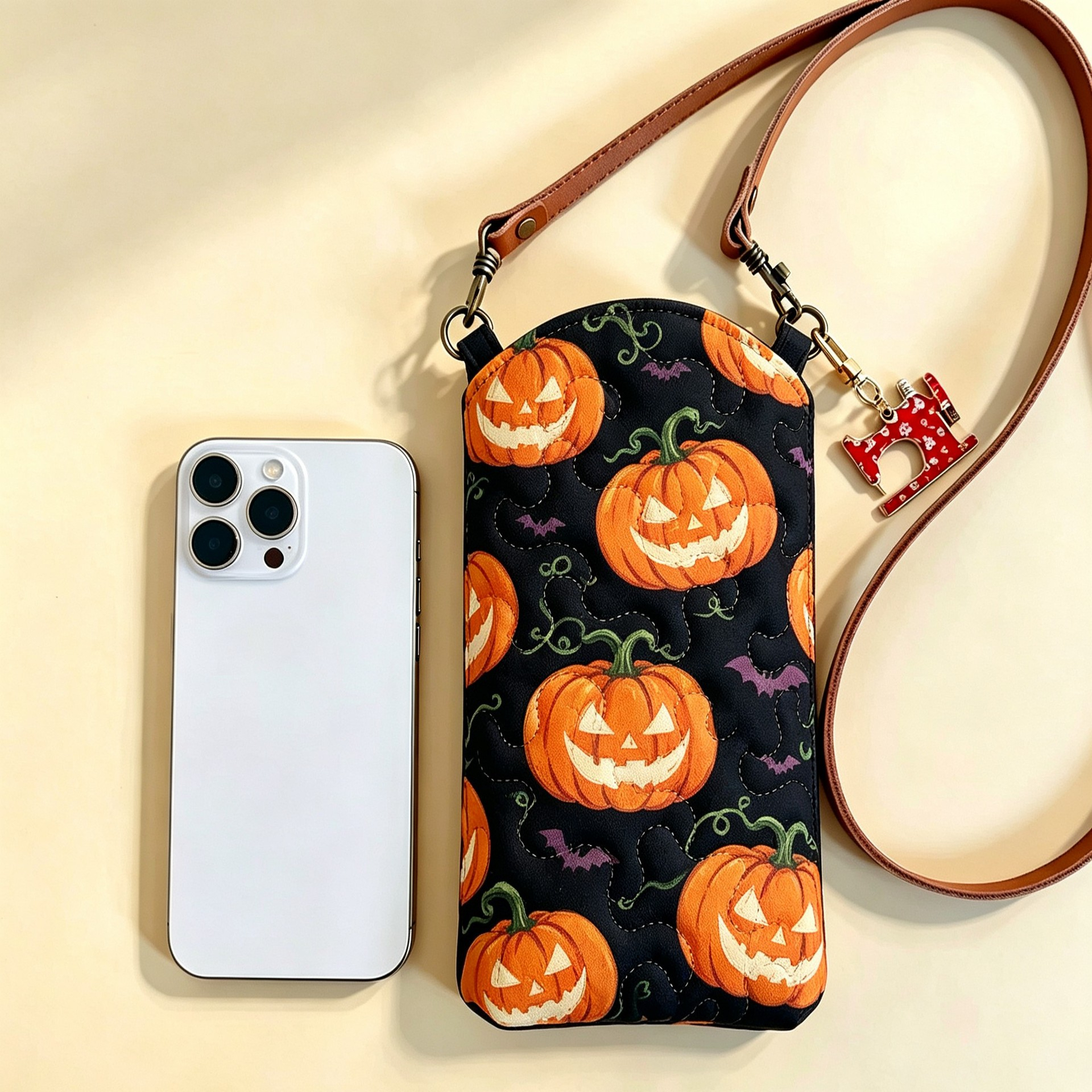 Spooky Pumpkin Phone Crossbody Bag LV24