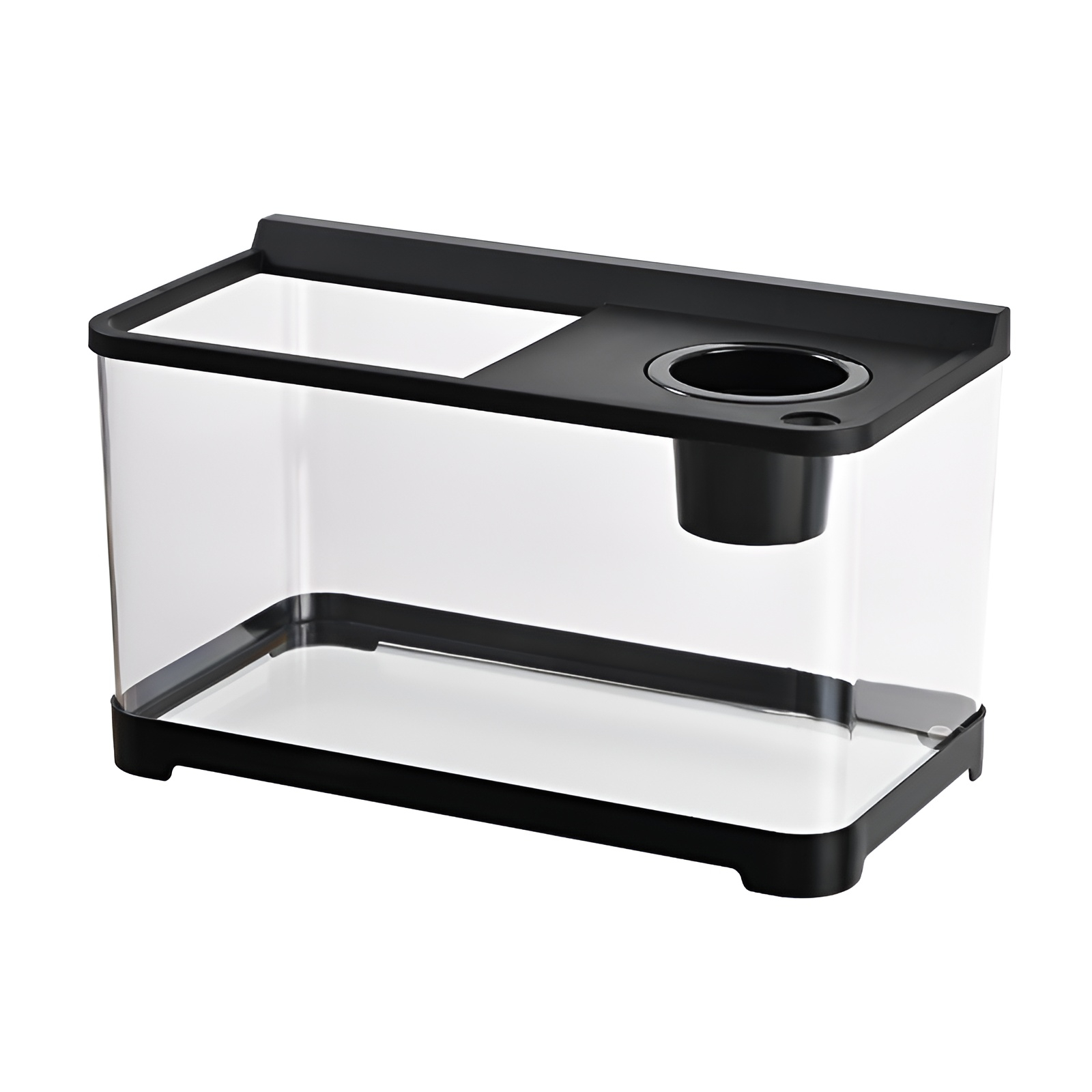 Living room with covered goldfish tank for viewing household small and medium-sized aquarium plastic