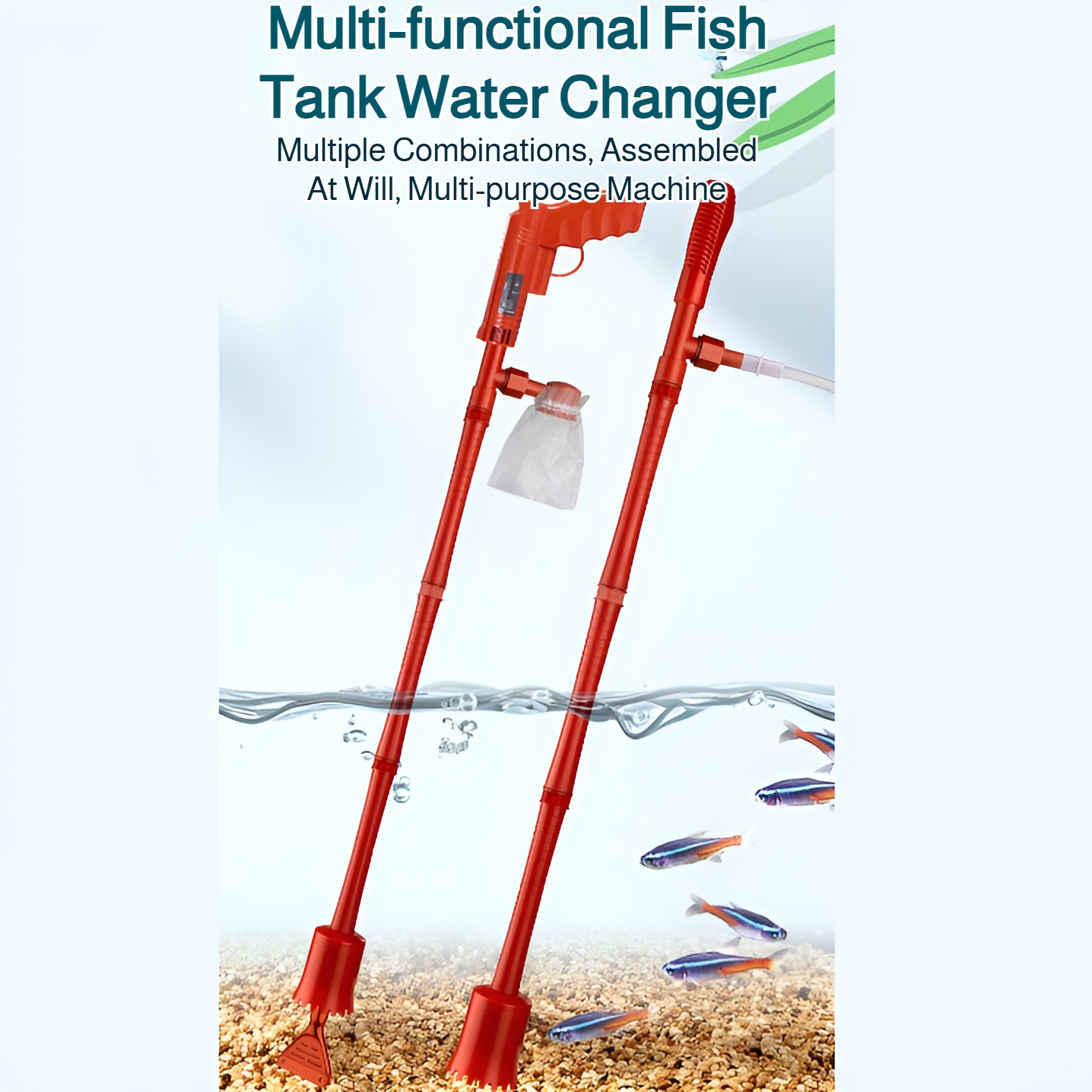 Aquarium water changer and sand cleaner kit