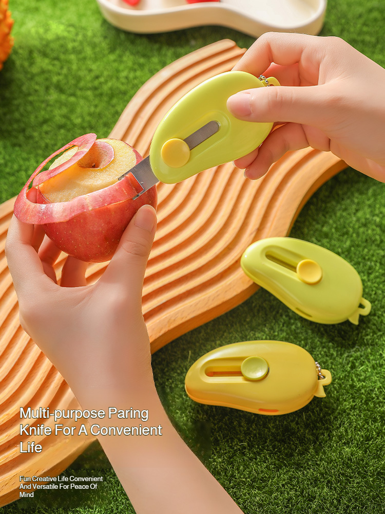 Portable fruit peeler with ergonomic handle