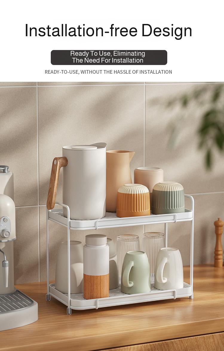 Easy-to-install cup storage rack for various cup sizes