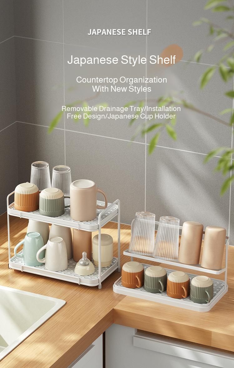 Multi-functional cup rack for upside down storage and draining