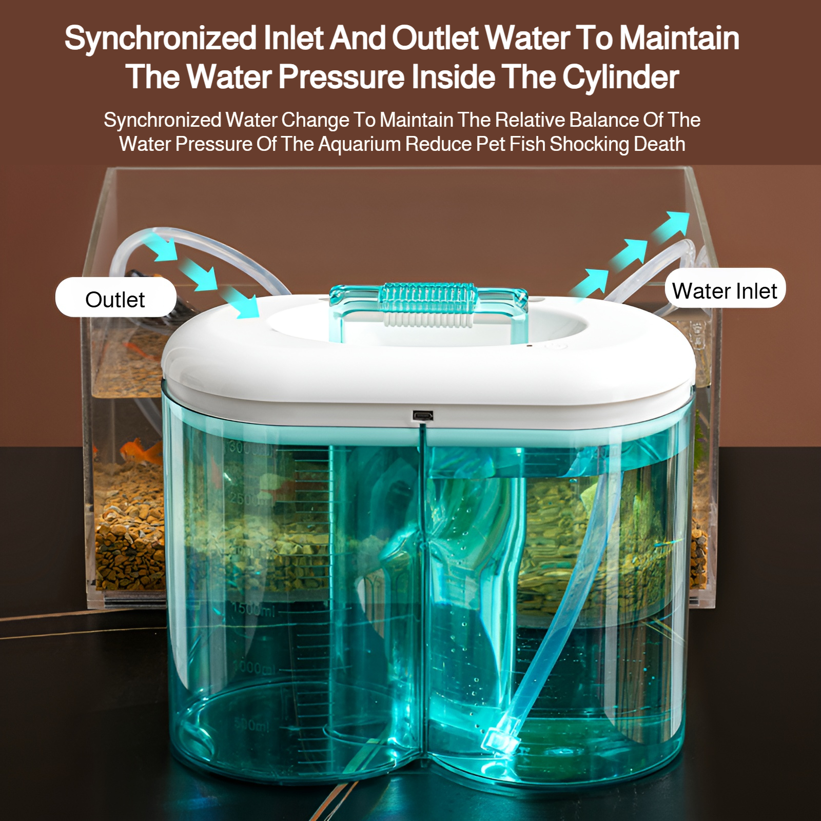 Pet fish tank water change bucket artifact