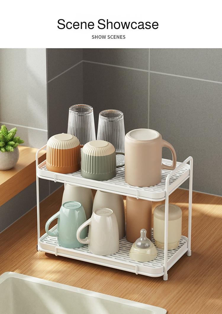 Tea cup rack with fast drainage design for clean drying