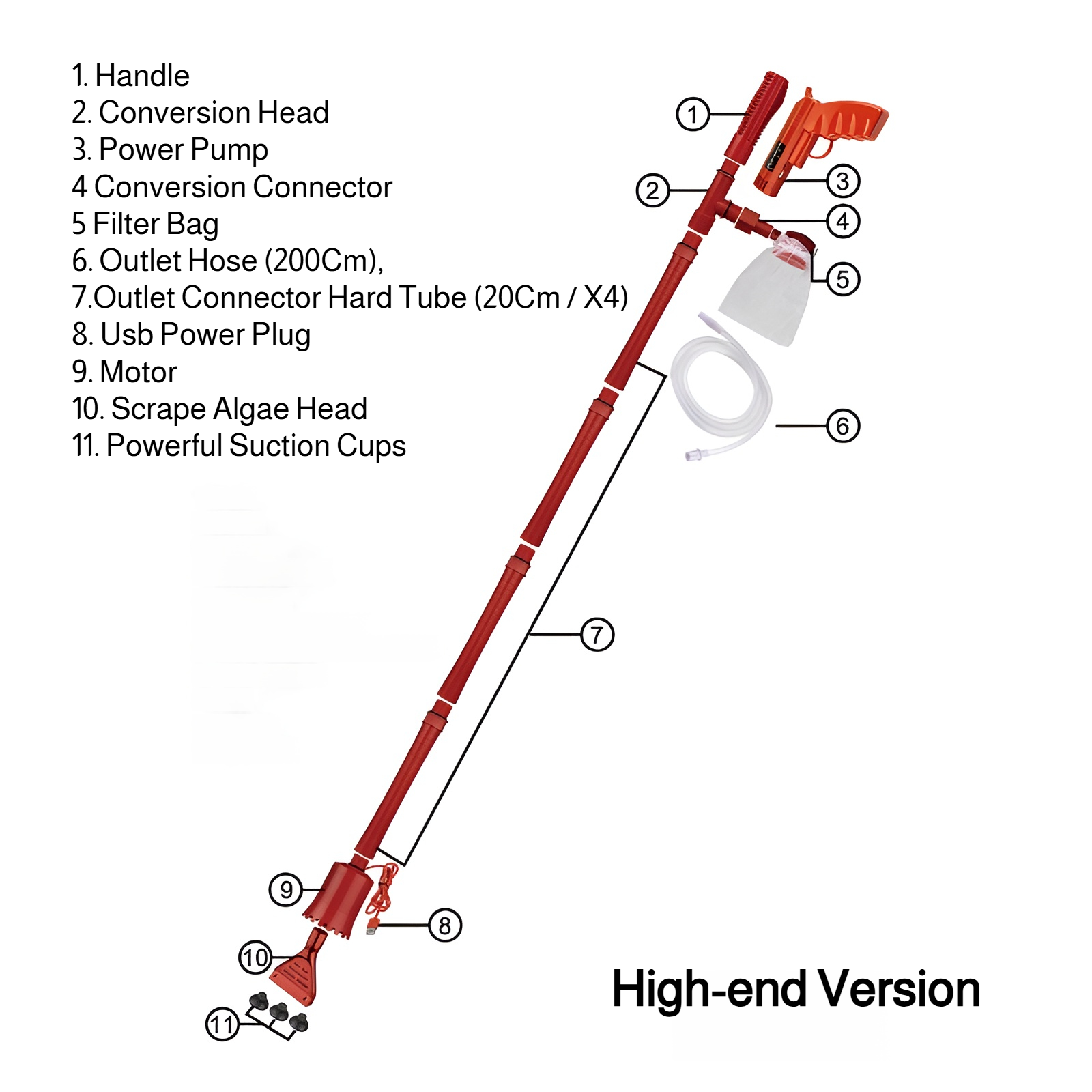 Electric aquarium water pump with suction device