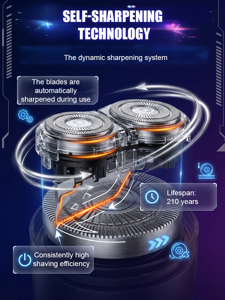 Cyber-Mecha Magnetic Shaver: 60-Day Battery, Zero Stubble, Always Sharp! 🤖🧲🔋🪒
