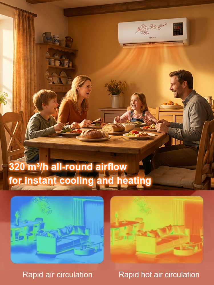 🌿 No-Installation Energy-Saving Air Conditioner 🌬️, 3 Seconds Fast Heating/Cooling ⏱️, No External Unit 🚫, Plug and Play 🔌!