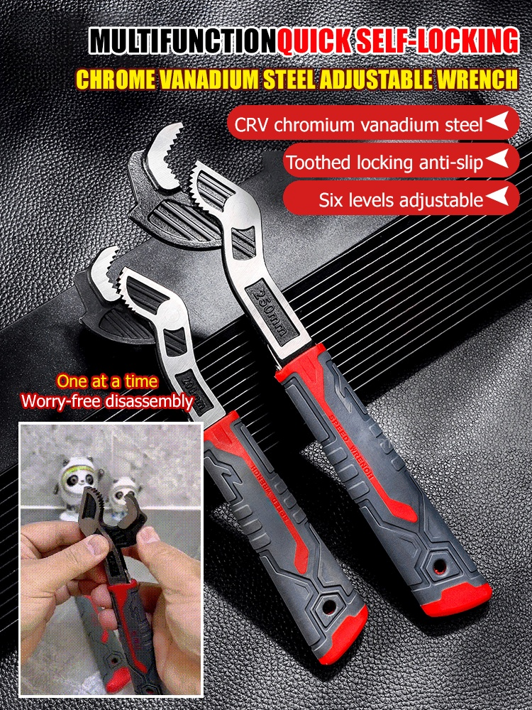 Multifunctional quick self-locking adjustable wrench