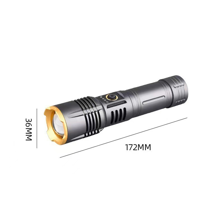 [200㎡Large Flood Aperture] Telescopic Focus High-Light Aluminum Alloy Flashlight
