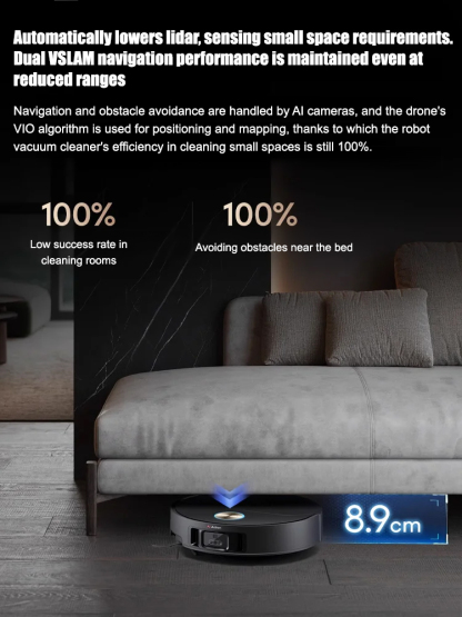 Translation: Disinfection rate of 99%, quiet and super-intelligent vacuum robot 🤖✨