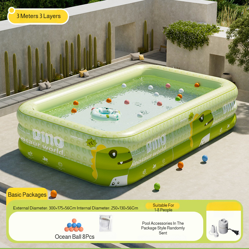 Thickened eco-friendly TPU inflatable pool 🌿, perfect for children's play and bathing 🛁. Leak-proof guarantee with full compensation! 💧🔄