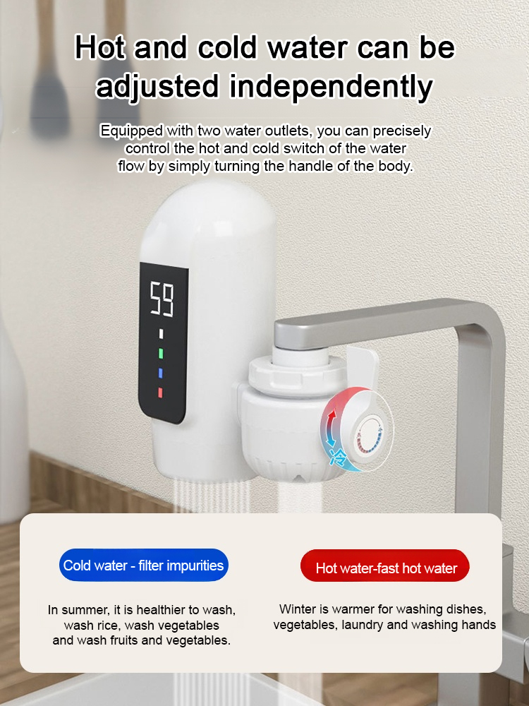 Only $1 monthly electricity bill! Instant-heating, installation-free electric water tap.