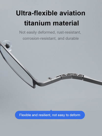  🌟 [Smart Zoom Reading Glasses] 💡 Blue light protection and automatic color change! ✈️ Accordion-style temple design made with aerospace titanium, comfortable fit without pinching! 😊