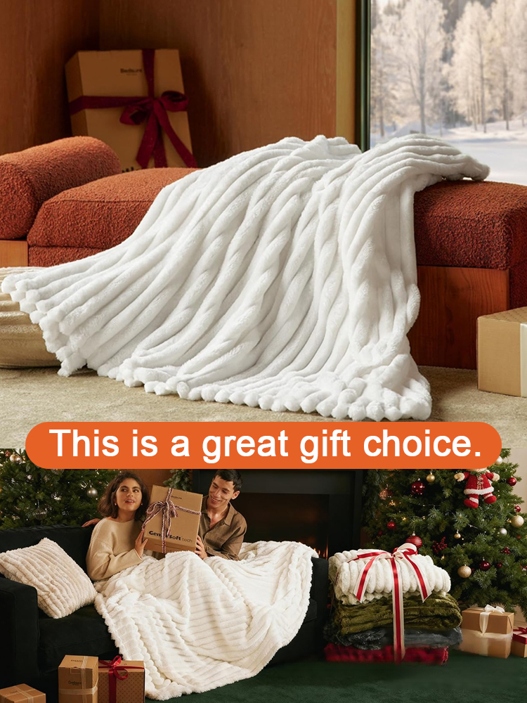 Ultra-comfortable, warm, luxurious rabbit fur blanket 🐇🛋️, fluffy throw blanket 💤, soft and cozy cover 🛏️, available in multiple sizes 📏, suitable for sofas, beds, and living rooms 🛋️🛌