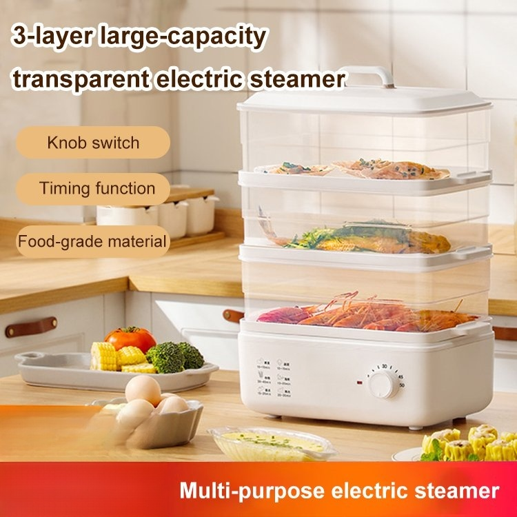 Multi-purpose double-layer electric steamer