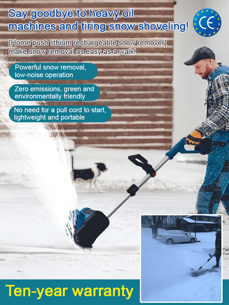 Foldable lithium snowblower, clears 100m² of snow in just 3 minutes! 🌨️❄️ Effortlessly through the entire winter! ⛄🔋