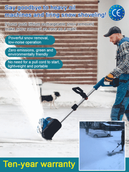 Foldable lithium snowblower, clears 100m² of snow in just 3 minutes! 🌨️❄️ Effortlessly through the entire winter! ⛄🔋
