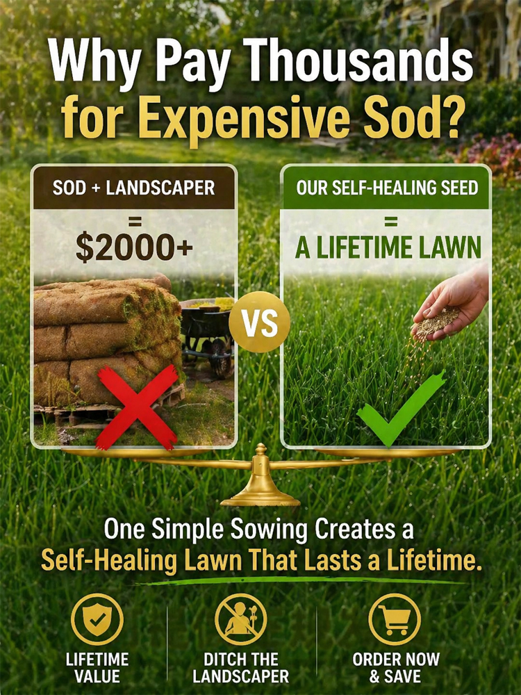 🌱 Self-Healing Bermuda Grass Seed No Mow Technology 99 Percent Germination 650sq ft Coverage