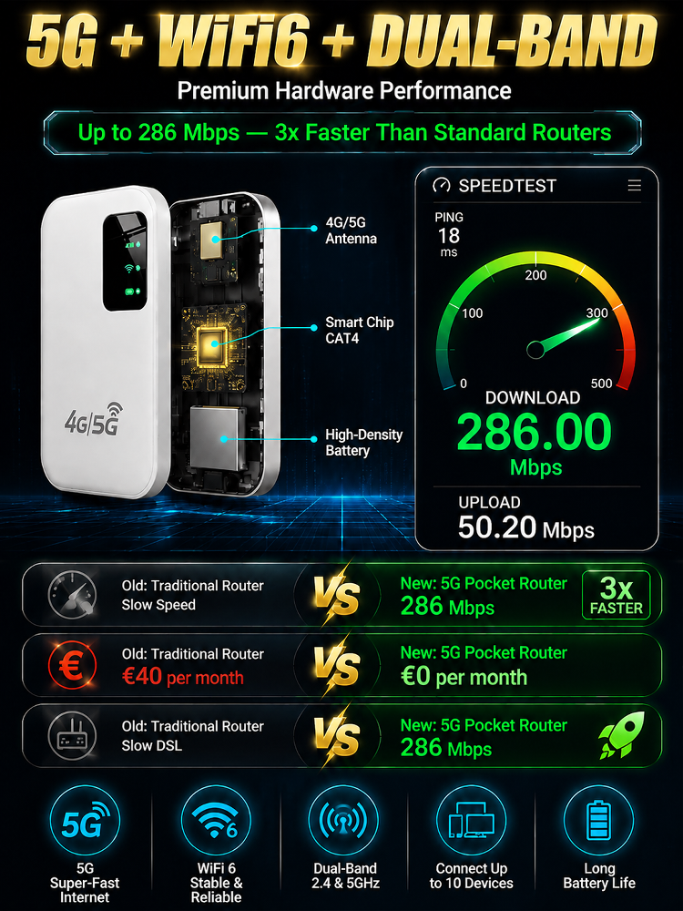 【0 Cost Enjoying Network】🌐 Ultra-Fast 5G Mobile Hotspot | 100% Free Unlimited Data | No Contract |  10 Devices Fast Connect 📶