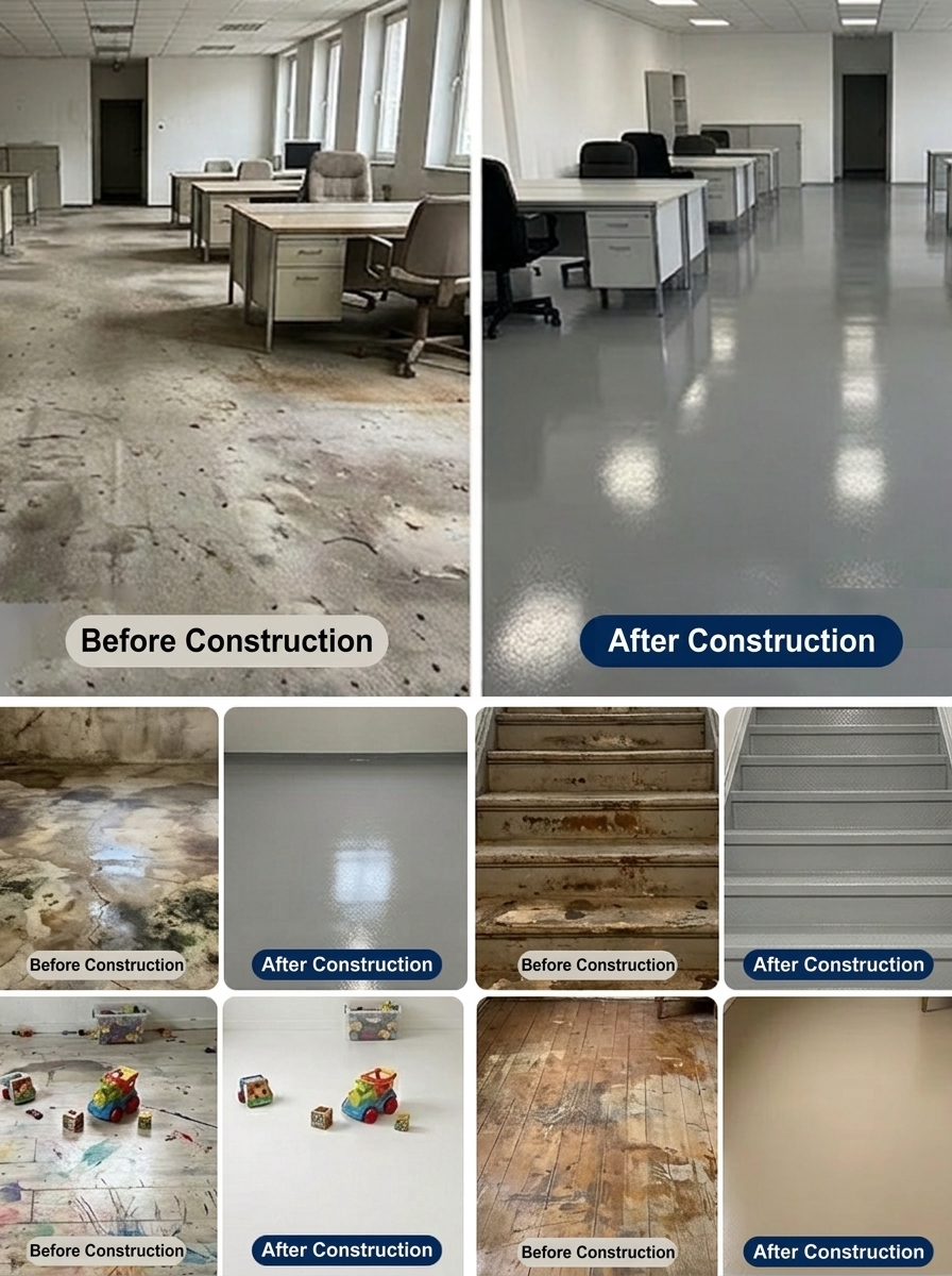DIY Luxury Floor Wall Coating ✨ Fast-Drying, Self-Leveling, 100%Safe Formula 🛡️