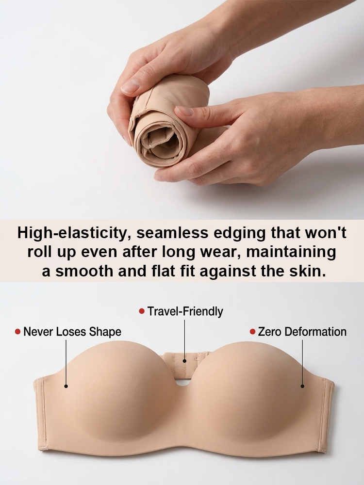 👙Anti-Gravity Strapless Bra | 24H Non-Slip | Breathable Fabric | Wire-Free Support | Multi-Way Wear | Seamless Fit ✨