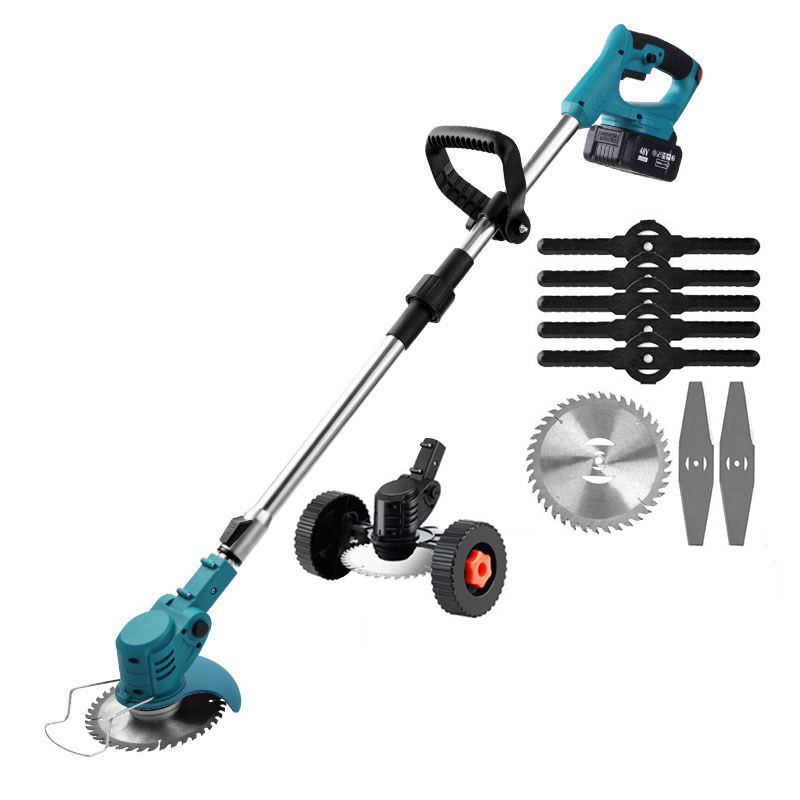 Silent 🌿 Auxiliary Wheel High-Power 🔋 Wireless Lithium Battery Lawn Mower!