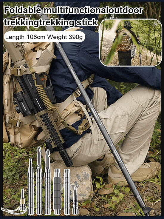 Multi-functional self-defense hiking stick, no permit required. 🥾🦯