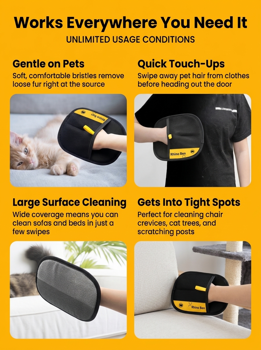 🐾 Pet Deshedding Brush for Dogs Cats Removes 95% Loose Fur Skin-Safe Curved Teeth Professional Results at Home 🏠 Free Glove Included