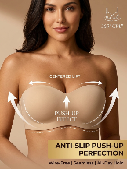 👙Anti-Gravity Strapless Bra | 24H Non-Slip | Breathable Fabric | Wire-Free Support | Multi-Way Wear | Seamless Fit ✨